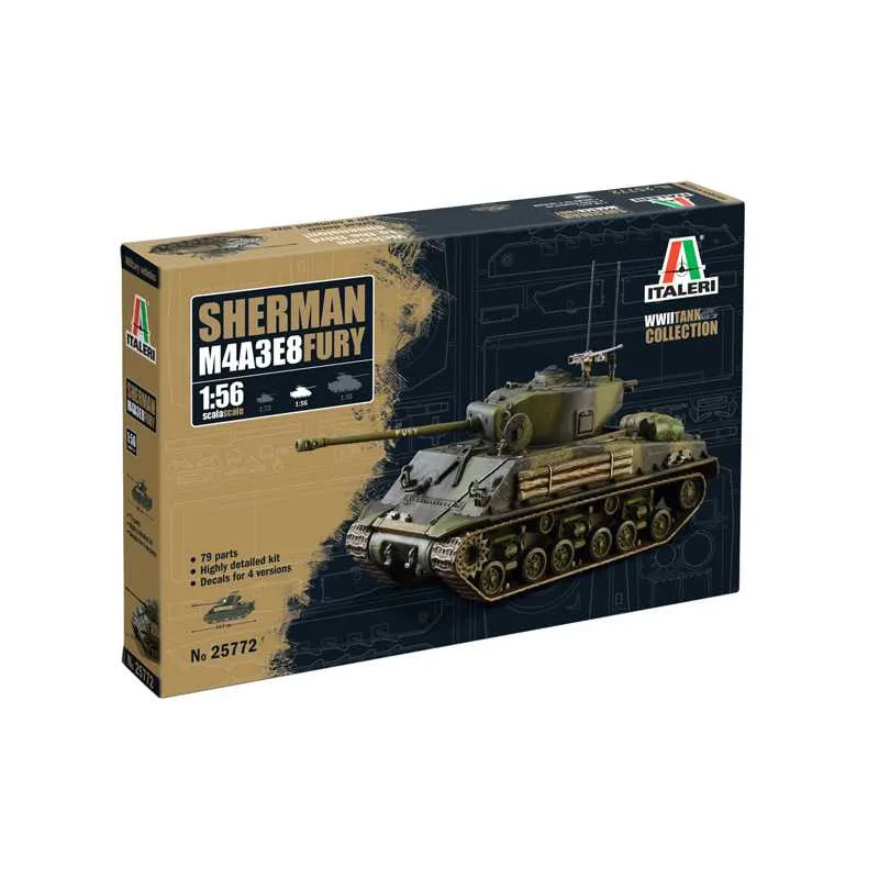 Italeri Model Kit tank 25772 - M4A3E8 Sherman "Fury" (1:56)