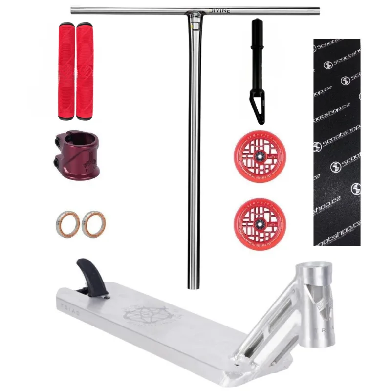 Freestyle koloběžka Custom Divine X Triad Vixen V2 495mm červeno/stříbrná