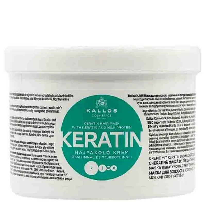 KALLOS KJMN Keratin Hair Mask 500ml - hydratačná keratínová maska na suché vlasy
