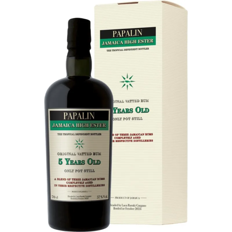Papalin Jamaica High Ester Overproof 5y 57% 0,7 l (kartón)