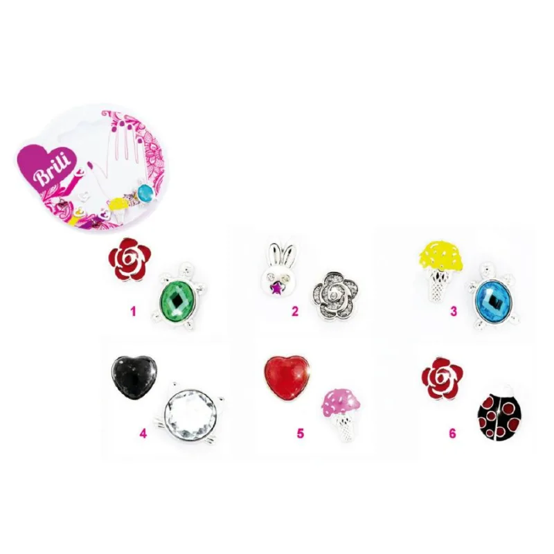 Bonaparte Briliantina Ozdoba na náramok 1,5cm kov 2ks asst na karte