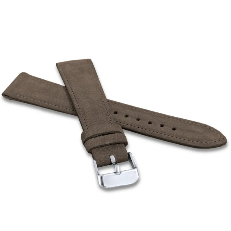 Tmavohnedý prešívaný remienok SUEDE z luxusnej kože TOP GRAIN - 20 LAVVU LSAEC20