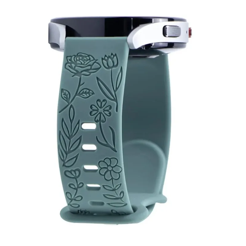 Silikonový řemínek - Květinový zelený, 18 mm ESES 1530006468