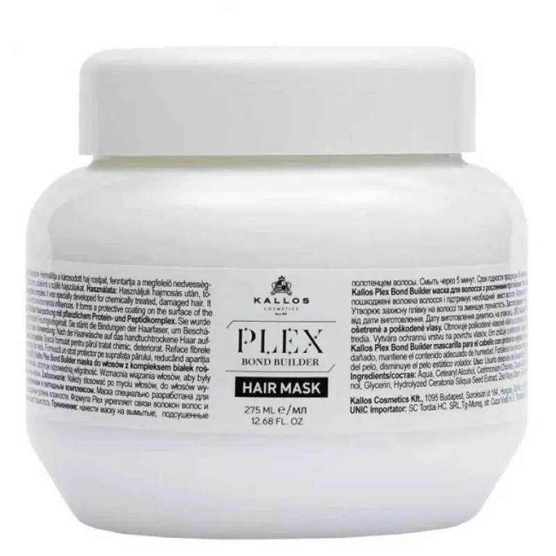 KALLOS Plex Bond Builder Hair Mask 275ml - maska na obnovu poškodených vlasov