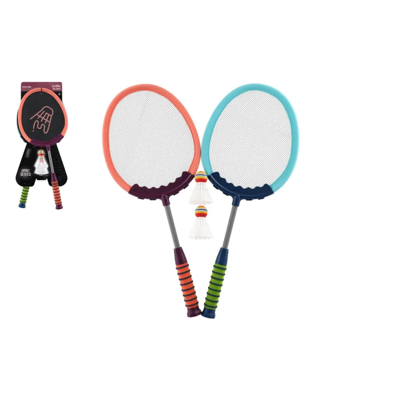 Teddies Sada bedminton 2 rakety plast/látka 60cm 2 ks loptička/košíček na karte