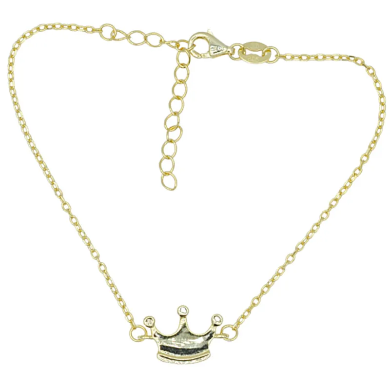 Pozlátený strieborný náramok korunka BENETO AGB577