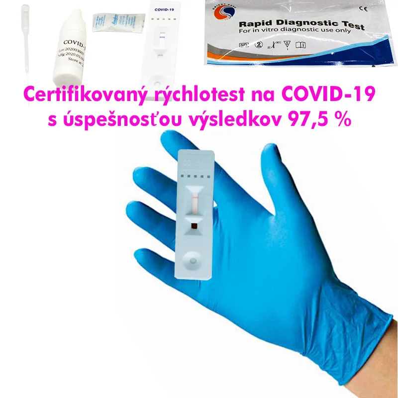 Certifikovaný rýchlotest na COVID-19 z krvi s úspešnosťou výsledkov 97,5 % - 5 kusov