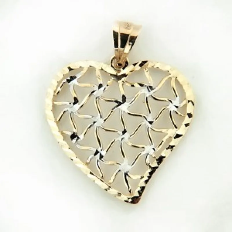 Zlatý prívesok srdce z kombinovaného zlata KA 2619, 1.3 g, 1.30 g