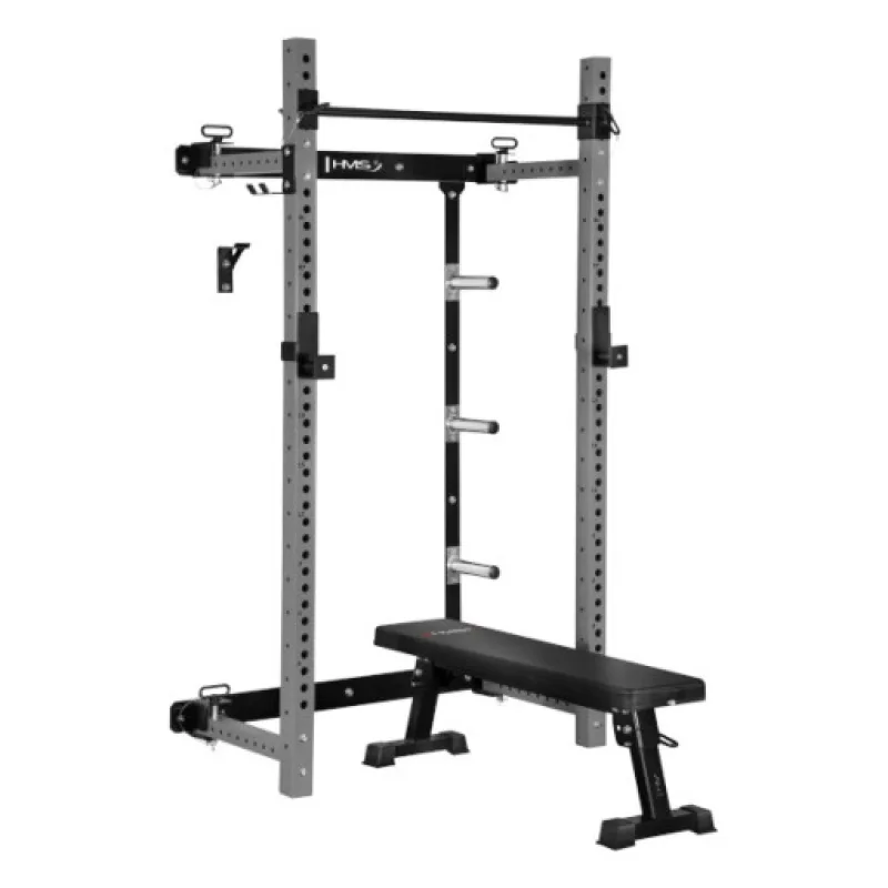 Power Rack HMS KLT34 Multifunkční skládací posilovací stojan, šedý