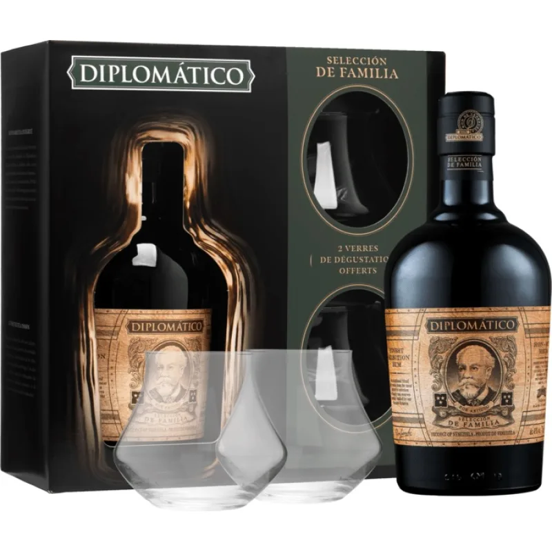 Diplomático Seleccion de Familia + 2 poháre 43% 0,7l