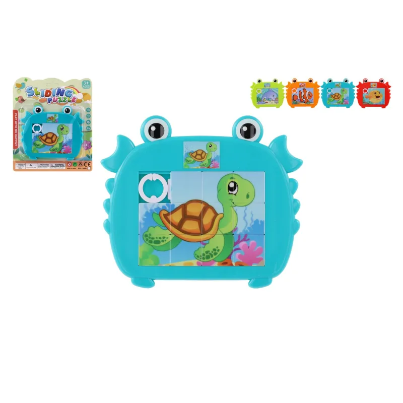 Teddies Presúvačka hlavolam zvieratko plast 12,5x11cm 4 farby