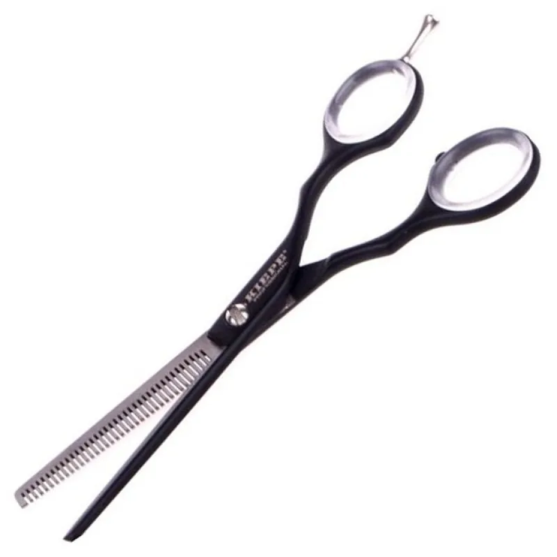 KIEPE Professional Luxury Series 2447 5,5' Black - efilačné nožnice na vlasy - čierno strieborné