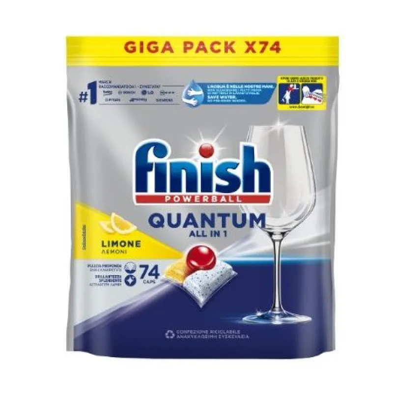 Finish Quantum All in 1 Lemon tablety do umývačky 74ks