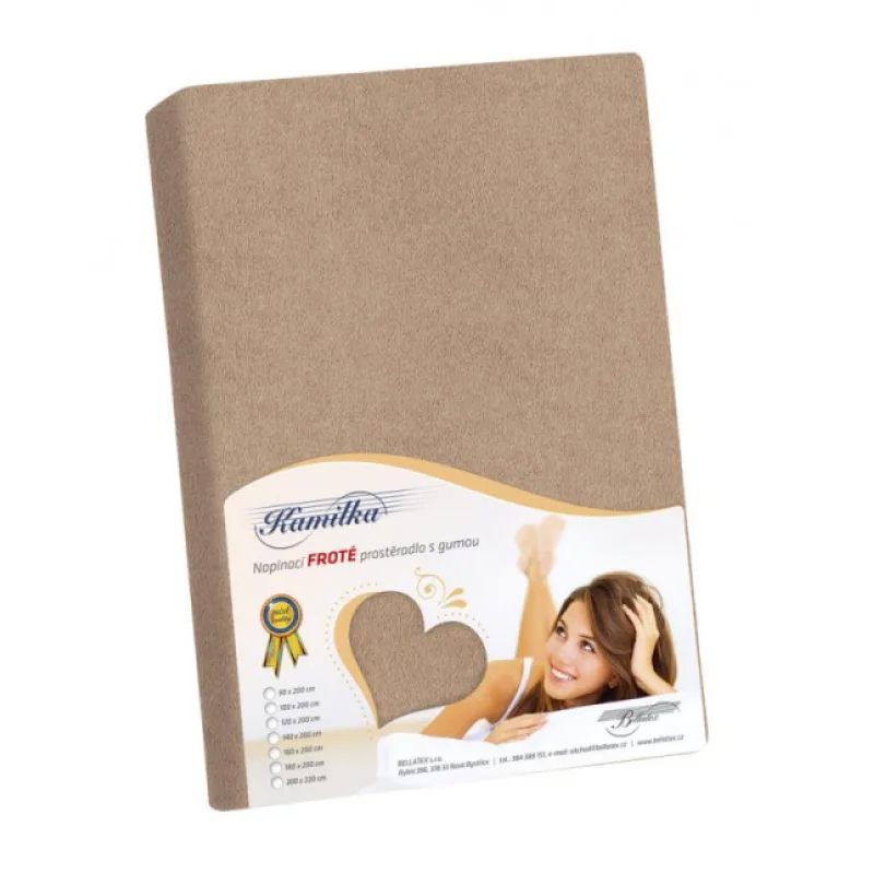 Bellatex Froté prostěradlo vyšší roh, kávové - 180x200x40 cm