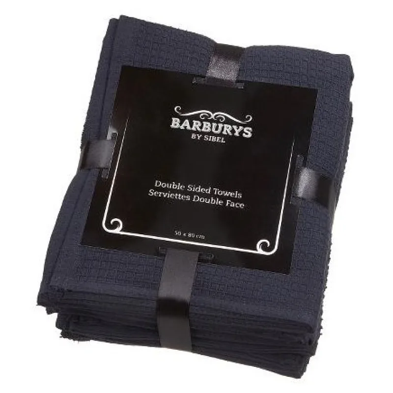 SIBEL BARBURYS Towels Black 6ks - kadernícke bavlnené uteráky 50x80cm, 100% bavlna - čierne