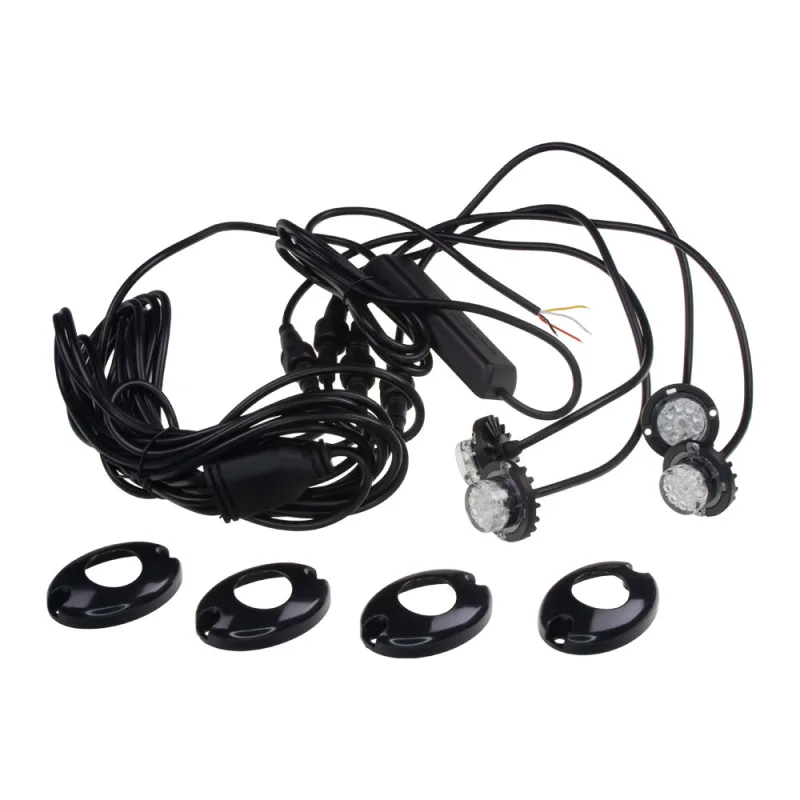 4x PROFI výstražné LED světlo vnější modré, 12-24V, ECE R10 kf315-4B