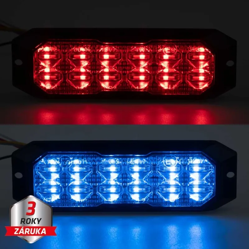 PROFI výstražné LED světlo vnější, červeno-modré, 12-24V, ECE R10 CH-012RB