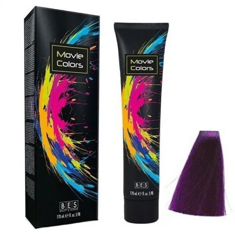 BES Movie Colors Violet - gélová farba na vlasy bez amoniaku 170ml - fialová