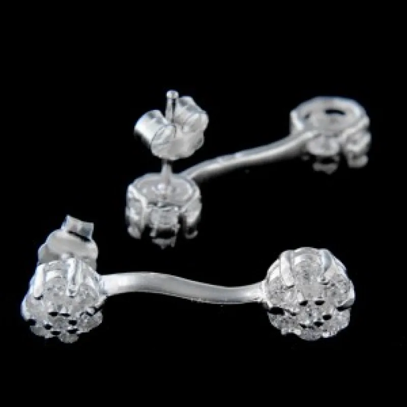 Strieborné náušnice na puzety KA E139