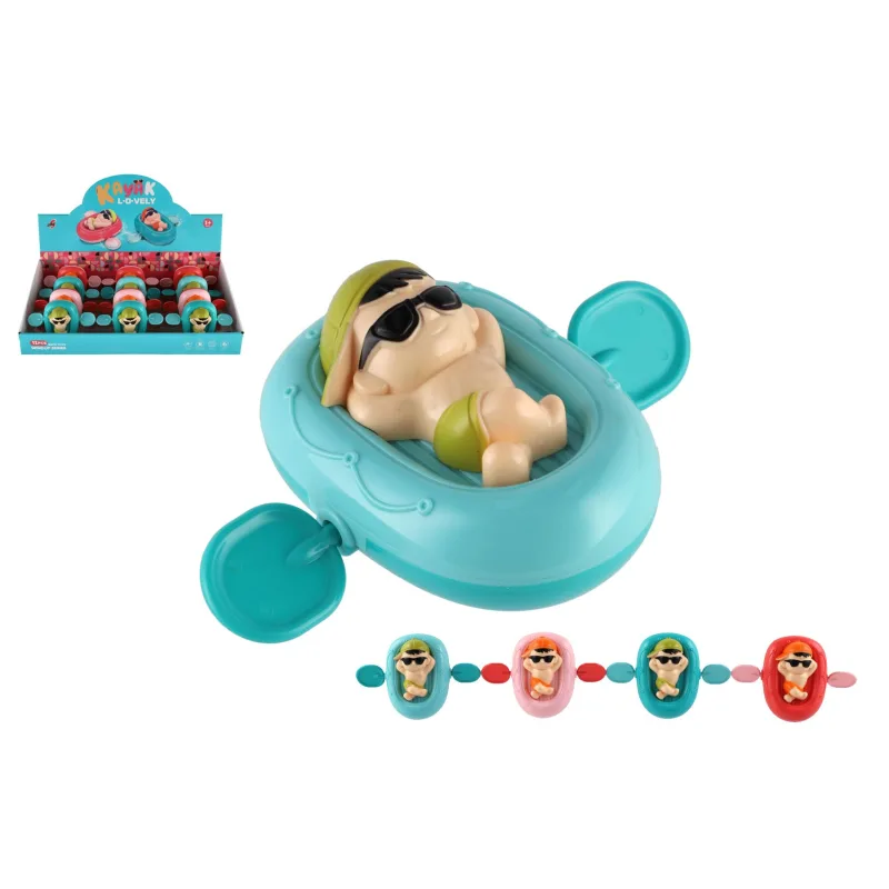 Teddies Panáček na lehátku na natažení do vody plast 13x9cm 4 barvy