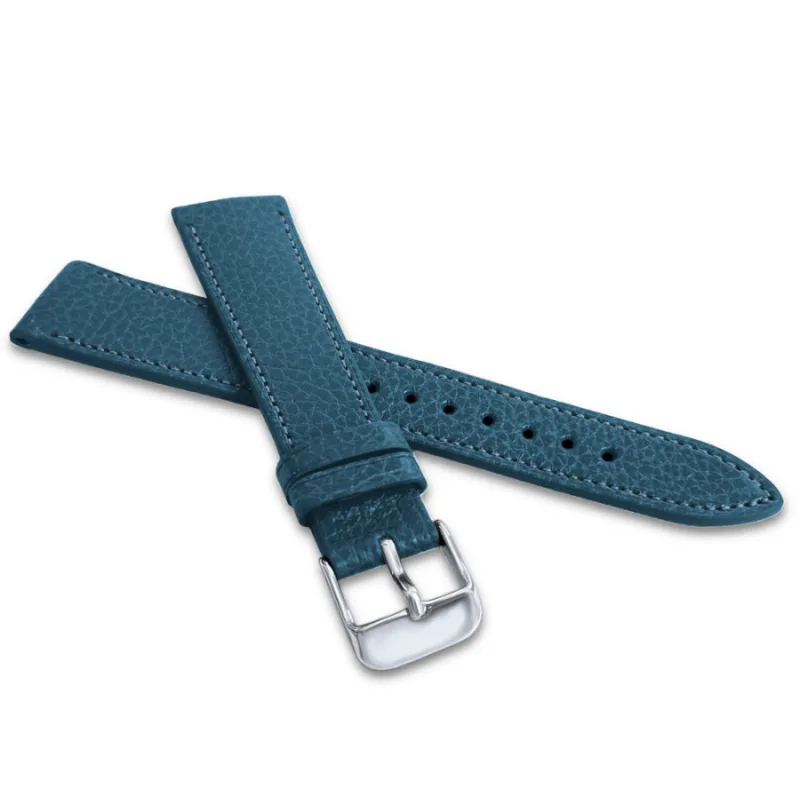 Modrý prešívaný remienok MEDITERRA z luxusnej kože TOP GRAIN - 22 LAVVU LSADL22