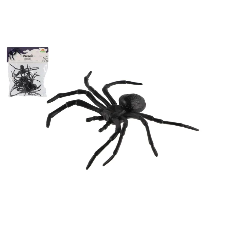 Teddies Pavouk černý 5ks plast 10x5cm v sáčku