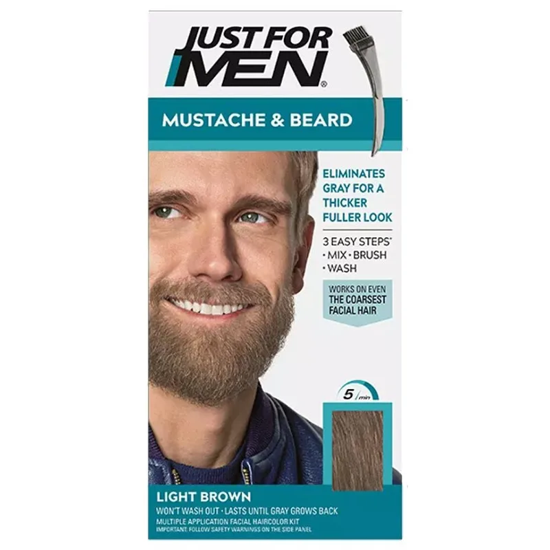 BARBER JUST FOR MEN M-25 Mustache And Beard LIGHT BROWN - farba na vlasy a fúzy - svetlo hnedá