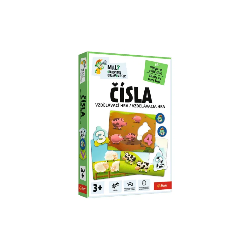 Trefl Malý objaviteľ Čísla vzdelávacia spoločenská hra v krabici 19x29x4cm