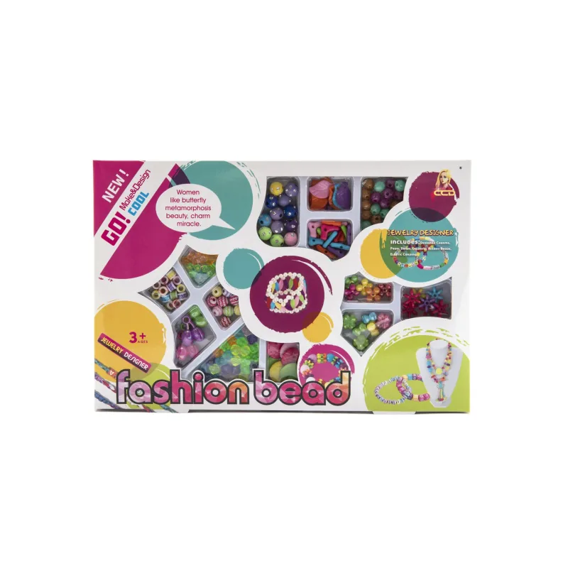 Teddies Korálky plastové farebné so šnúrkou v krabici 26x17x2cm