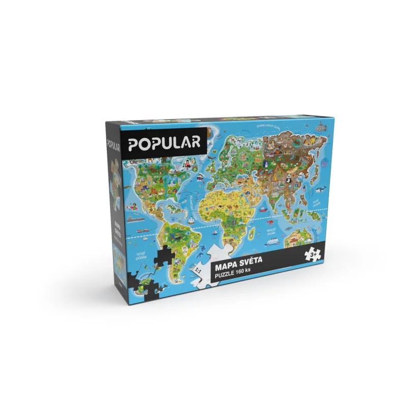 POPULAR Puzzle - Mapa sveta, 160 ks – SK