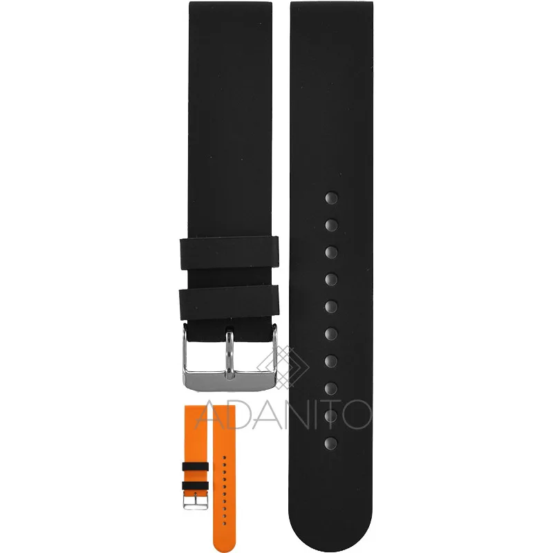 Silikónový remienok na hodinky 20 mm čierny ADANITO TS005R01S19-20