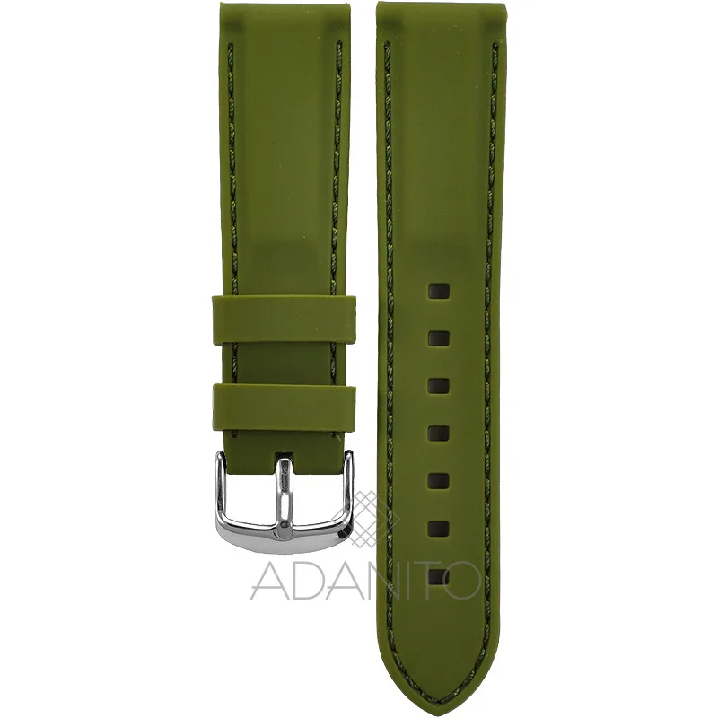 Silikónový remienok na hodinky 22 mm zelený ADANITO TS002R11S11-22