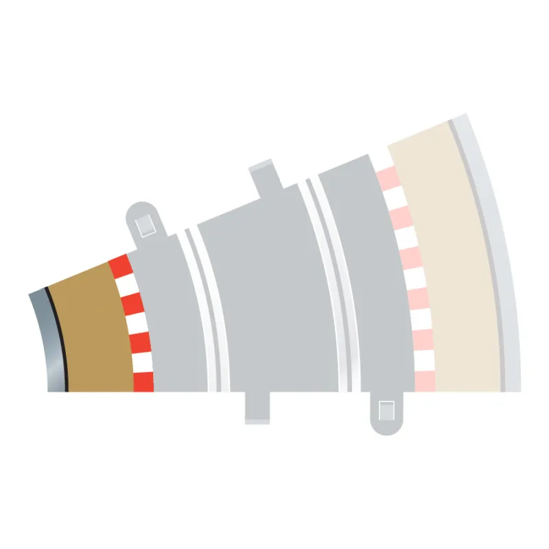 Scalextric Rozšírenie trate SCALEXTRIC C8280 - Border, Kerb & Barrier - Curve - R2 - 22.5DEG Inner