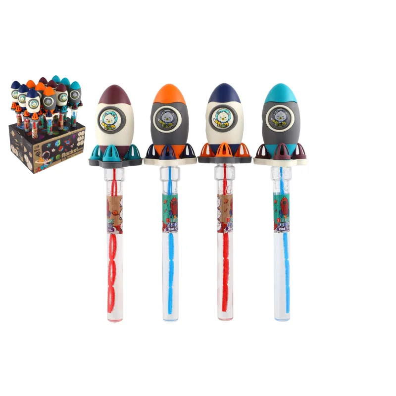 Teddies Bublifuk trubica raketa vesmír 38cm 4 farby 12ks v boxe