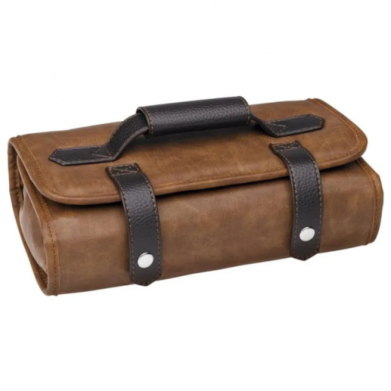 SIBEL BARBURYS Buzz Koženková brašna na Barber potreby - hnedá