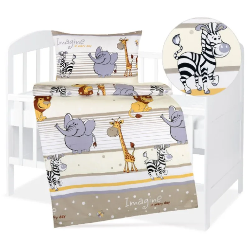 Bellatex Dětské povlečení bavlna Agáta, Safari béžové - 90x135, 45x60cm