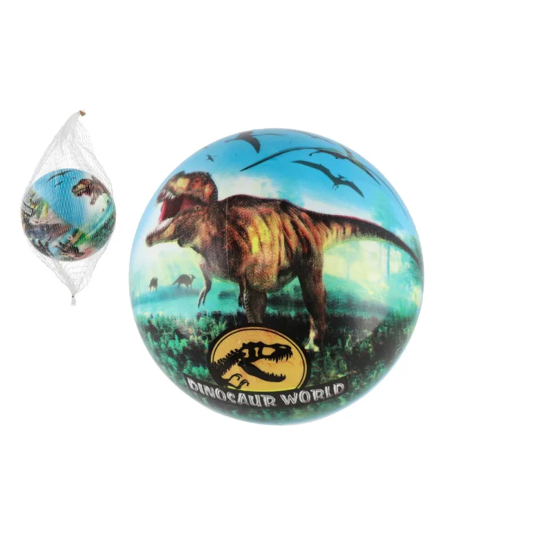 Teddies Lopta Svet dinosaurov nafúknutá 14cm v sieťke