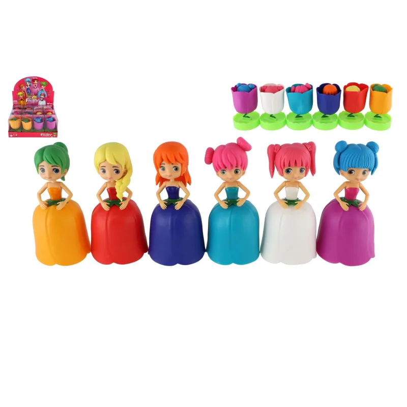 Teddies Bábika kvetinová víla plast 12cm pevné telo mix druhov v blistri 12ks v boxe