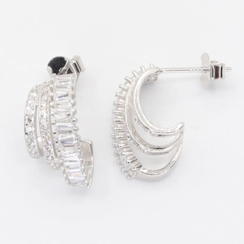 Strieborné náušnice na puzety KA E4615