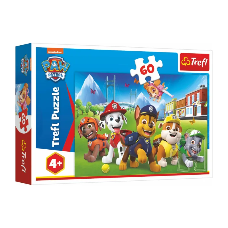 Trefl Puzzle Paw Patrol/Tlapková patrola v tráve 33x22cm 60 dielikov v krabici 21x14x4cm