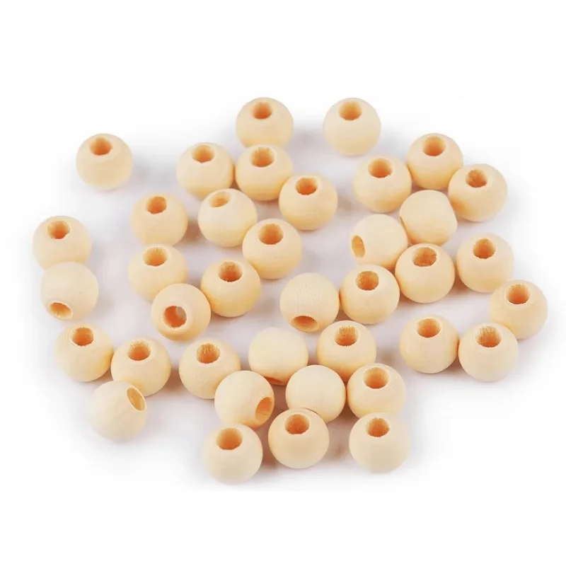Drevená korálka Ø10 mm - natural s väčším prievlakom