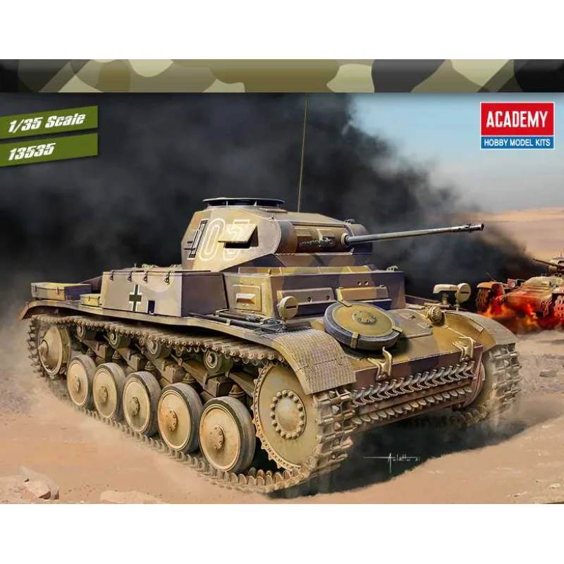 Academy Model Kit tank 13535 - Nemecký Panzer II Ausf.F "North Africa" (1:35)