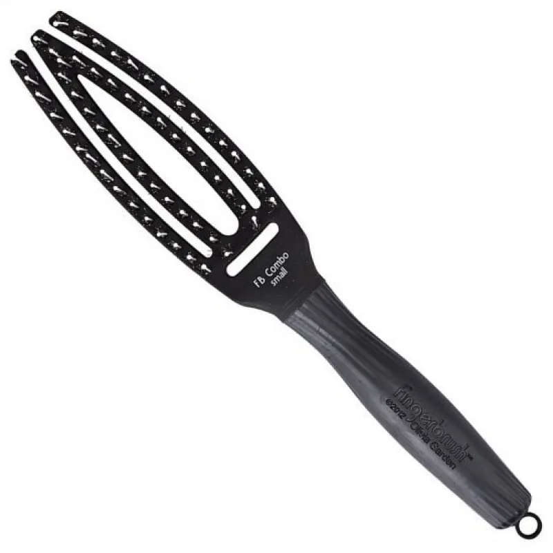 OLIVIA GARDEN FB1PC-CS Fingerbrush Combo Small Black - Profesionálna kefa s diviačími štetinami