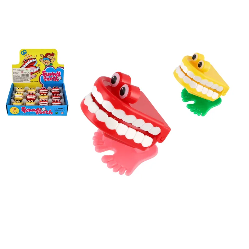 Teddies Zuby skákací na natažení plast 5cm 2 barvy