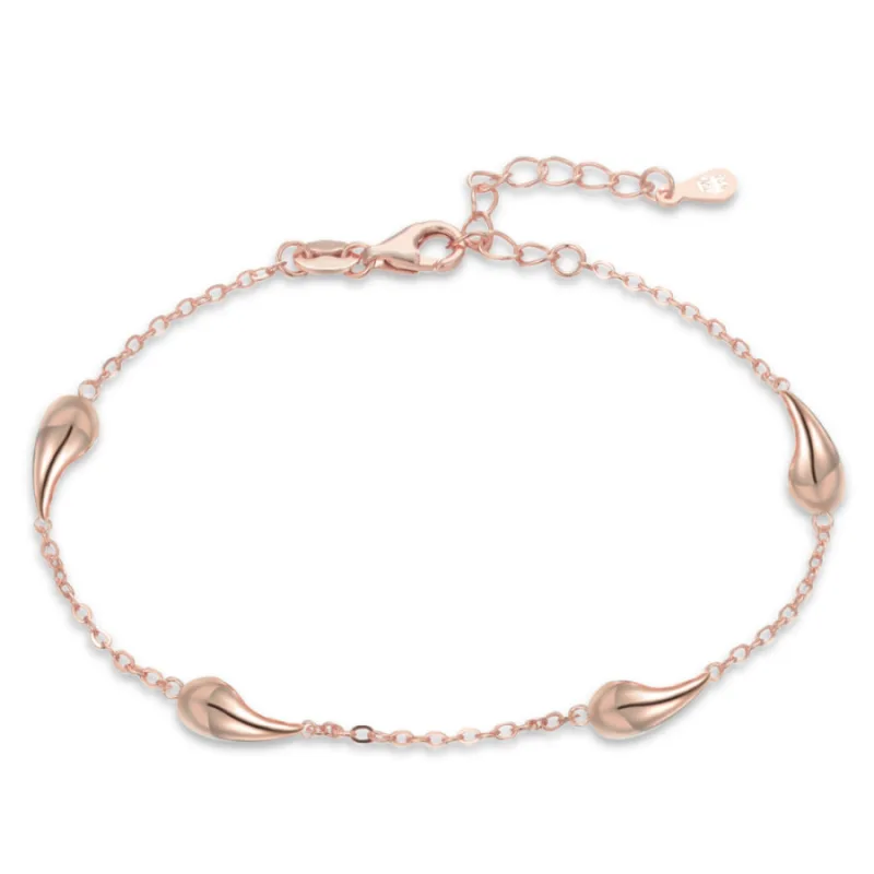 Strieborný náramok v ružovom zlate s kvapkami MINET JMAN0565RB19