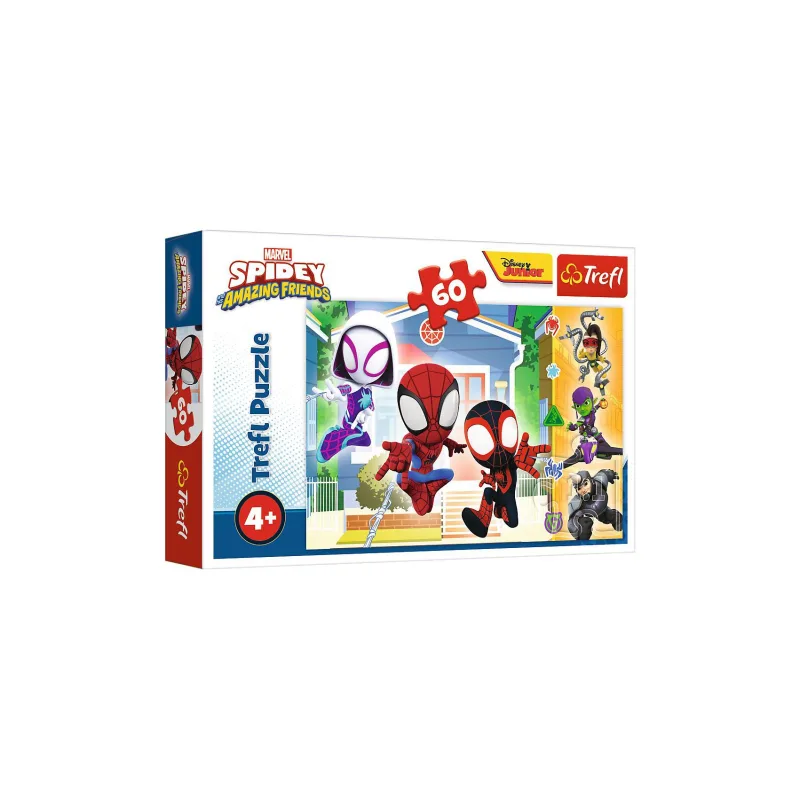 Trefl Puzzle V Spideyho svete/Spidey a jeho úžasní priatelia 33x22cm 60 dielikov v krabici 21x14x4cm