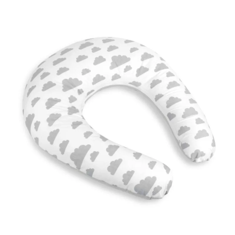 Bellatex Kojicí polštář s povlakem na zip, Mráček šedá, bílá - po obvodu 180cm