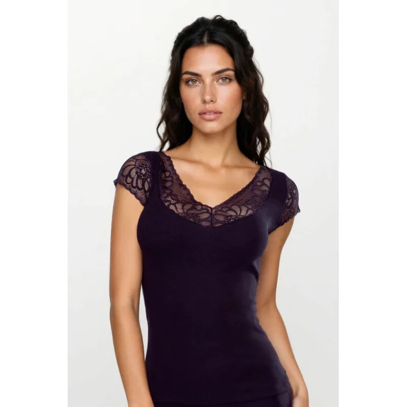 Čierne tričko s krátkym rukávom Anna bavlnené M