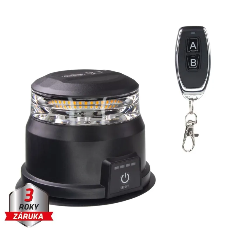 AKU LED maják, oranžový, dálkové ovládání, magnet, ECE wlbat54Bre