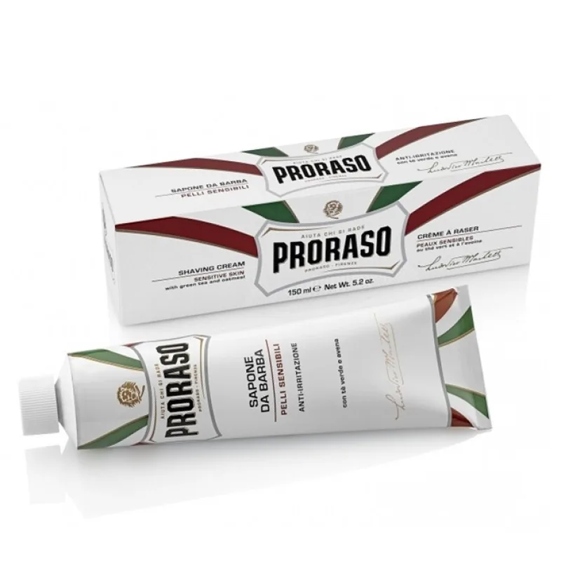PRORASO Green Tea Vyživujúci krém na holenie pre citlivú pokožku - zelený čaj 150ml